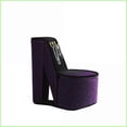 thumbnail image 1 of 9" Tall Jewelry Box with Hooks, High Heel Design, Purple Velvet | Purple | PU, 1 of 5