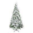 thumbnail image 1 of 9' Tall Unlit Snow Flocked Pine Artificial Christmas Tree with Realistic Branches, Green, 1 of 9