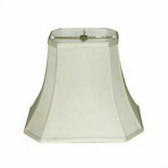 9" Tall White Lampshade Rectangular Cut-Corner Lamp Shade Shantung