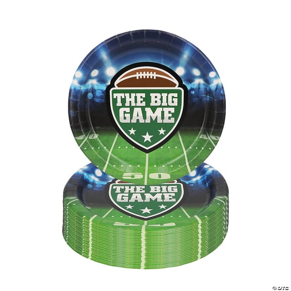 9" The Big Game Party Disposable Paper Dinner Plates - 24 Pieces