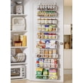 thumbnail image 1 of 9-Tier Over the Door Pantry Organizer, Adjustable Pantry Storage, Metal Hanging Spice Rack, Cabinet Door Organizer for Kitchen, Bathroom, Laundry Room, 12.5" White, 1 of 9