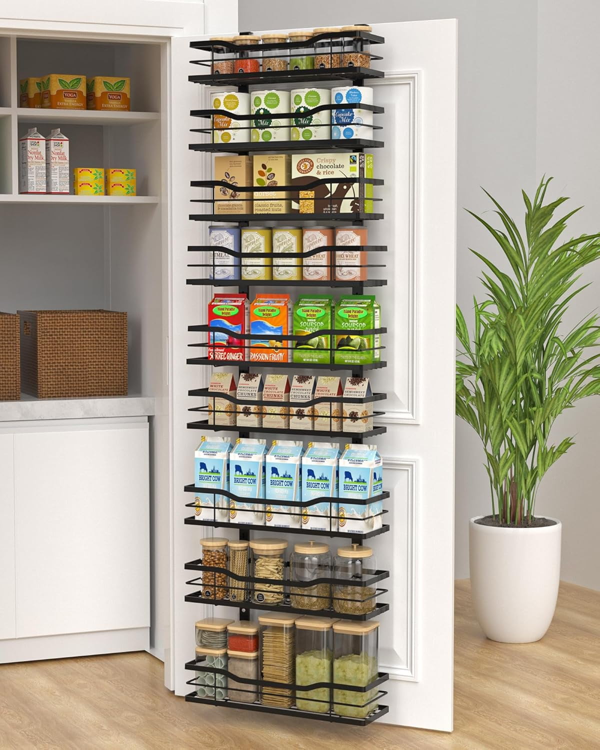 9-Tier Over The Door Pantry Organizer, Metal Pantry Organizers and ...