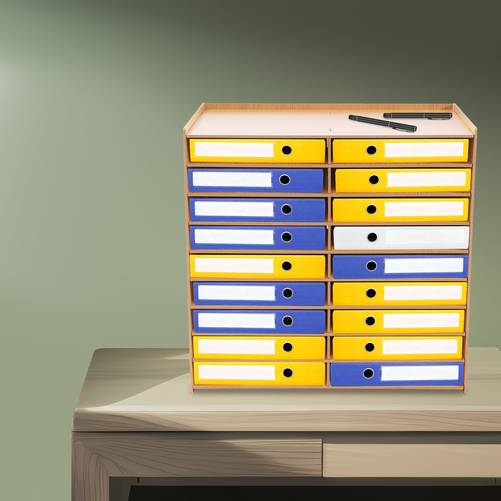 9-Tier File Organizer 18-Compartment Vertical Document Sorter Golden ...