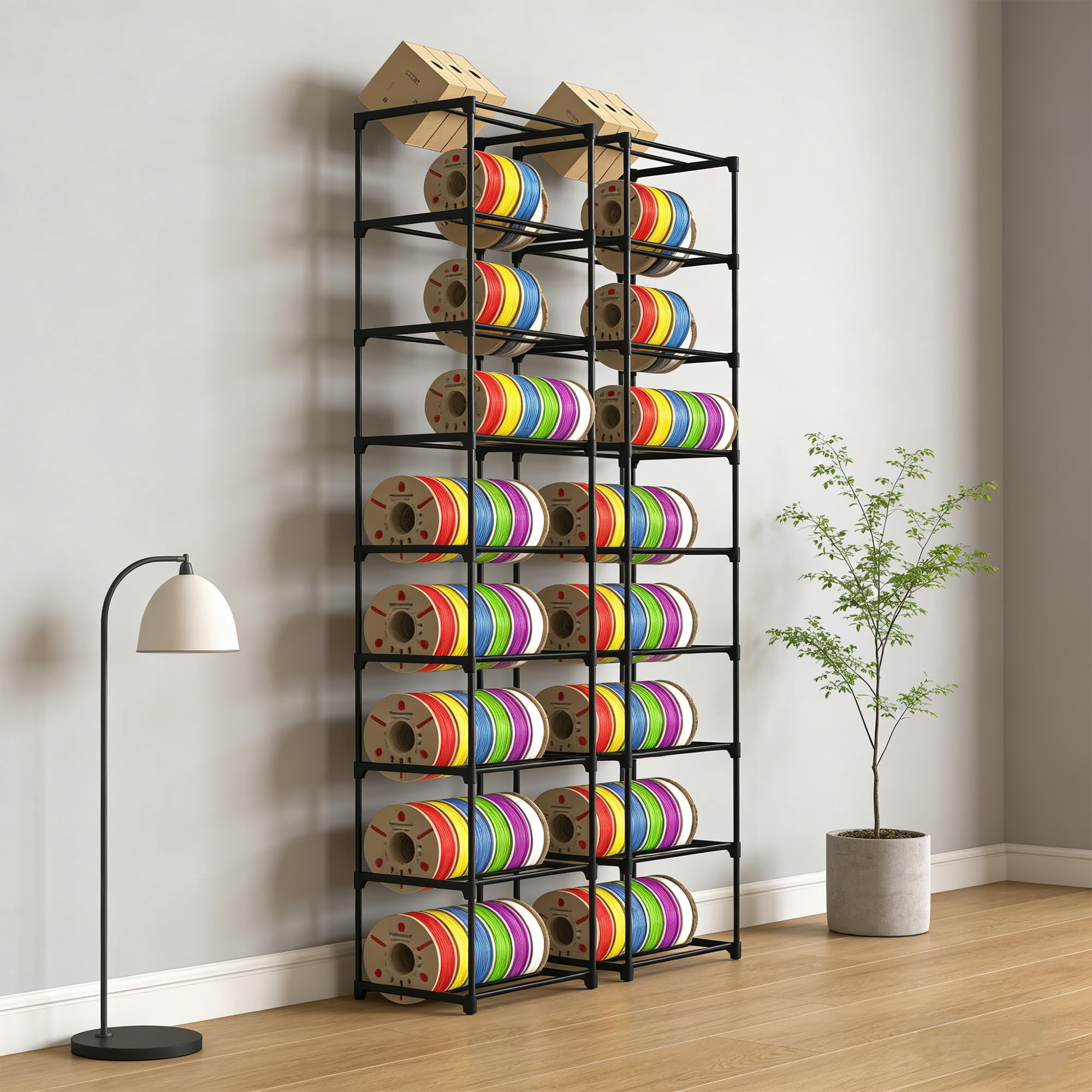 Clothes Rack Modular 9-Tier Heavy Duty Filament Storage Rack Holds 54×1kg Spools Modular ...
