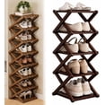 thumbnail image 1 of The 9-Tier No-Assembly Bamboo Rack, 2026 New 9 Tier Bamboo Shoe Rack, Vertical Foldable Shoe Storage Organizer for Small Spaces, Tall Narrow Shelf for Entryway, Closet, Bedroom, 1 of 8