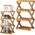 thumbnail image 1 of The 9-Tier No-Assembly Bamboo Rack, 2026 Upgraded Foldable 9 Tier Bamboo Corner Shoe Rack, Space-Saving Organizer for Shoes, No Assembly Narrow Shoe Shelf for Entryway Closet Dorm, 1 of 4