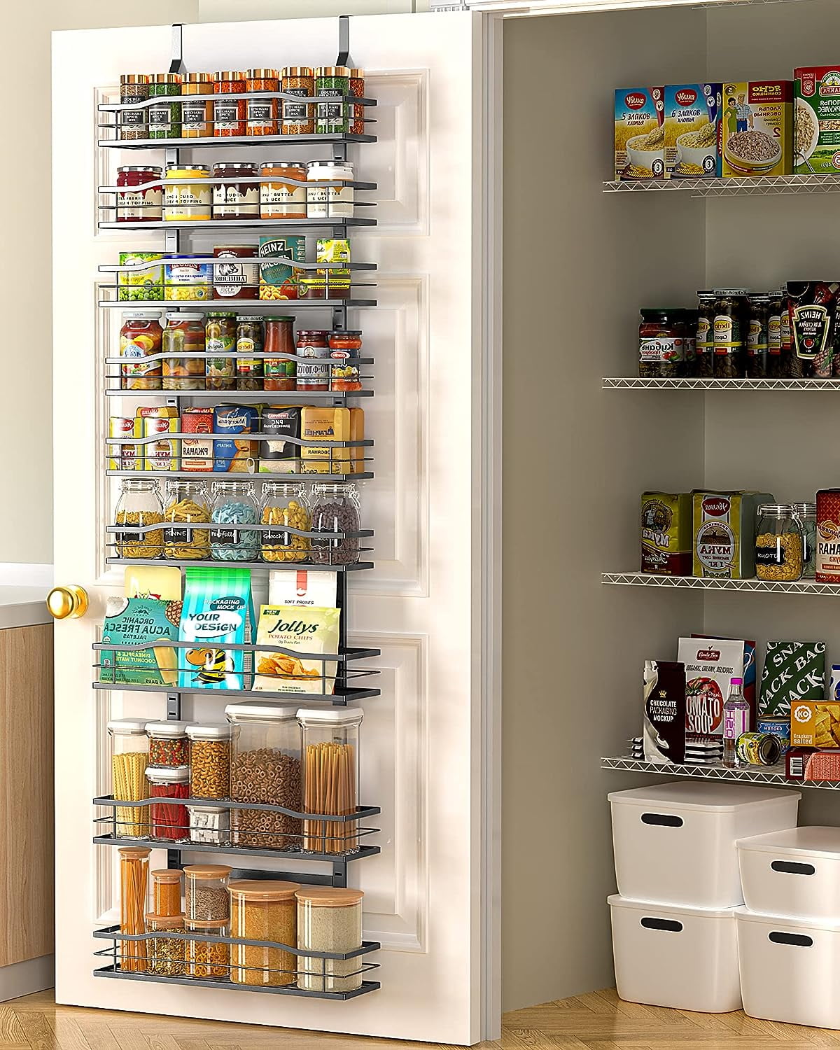 Over Door Organizer 9Tier Over The Door Pantry Organizer, Adjustable