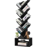 9-Tier Tree Bookshelf Floor Standing Narrow Space Storage Bookcase | Wood Tree Book Rack; Tall Storage For Bedroom, Living Room & Home Office; Compact Floor Organizer For Books & Small Decor