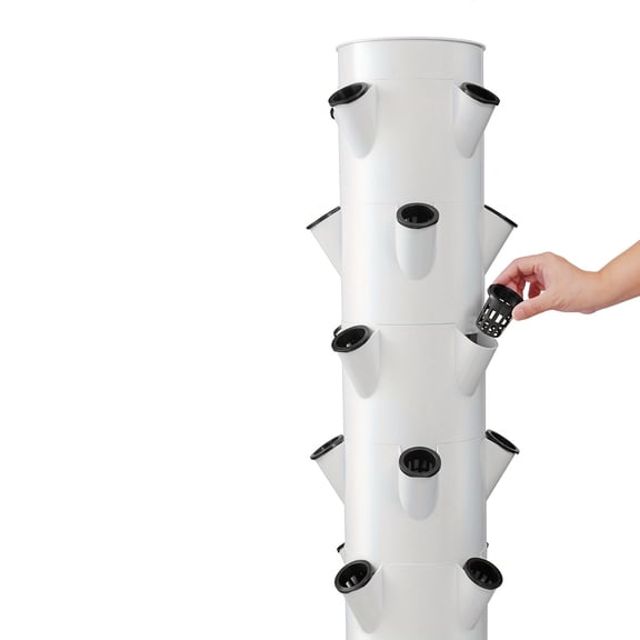 9-Tier Vertical Hydroponic Planting Tower System for Soilless Indoor and Outdoor Gardening of Strawberries, Vegetables, and Herbs