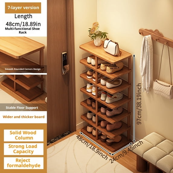 9-Tier Vertical Shoe Rack, Narrow Slim Shoe Storage Organizer for ...