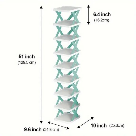 9-Tier Vertical Stackable Shoe Storage Organizer, Space Saving Easy to Assemble Plastic Shoe Shelf for Entryway Bedroom Closet Dorm
