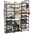 thumbnail image 1 of 9 Tiers Large Shoe Rack Storage Organizer for Closet 50-55 Pairs Shoe Tower Unit Shelf Stackable Shoe Rack with Metal Pipes Plastic Connectors Black(SSS3B9), 1 of 4