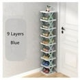 thumbnail image 1 of 9 Tiers Shoe Storage,Tall Shoe Rack Narrow Shoe Rack , Space Saving Corner Shoe Shelf,Multi Tier Foldable Shoe Organizer Rack Multifunctional Storage Free Standing Shoe Shelf,Shoe Tower (Blue), 1 of 8
