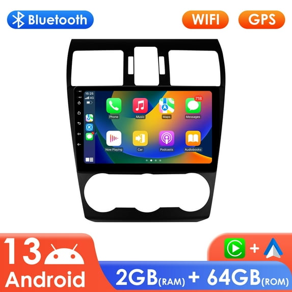 9" Touch Screen Android 13 Apple CarPlay 64GB Wifi AUX Car Stereo Radio Head Unit Multimedia GPS Navigation Player For Subaru Forester MK4 2013-2015/ Impreze/ XV Crosstrek 2012-2014