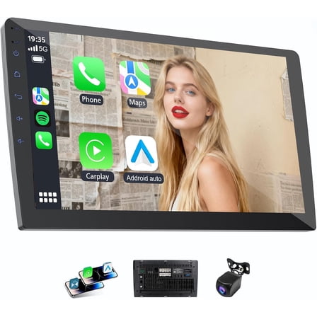 9" Touchscreen Screen for with and , Double Din, GPS, WiFi, BT5.1, 8-core Processor, Voice Control, Backup Camera, Audio Outputs (4+64G)