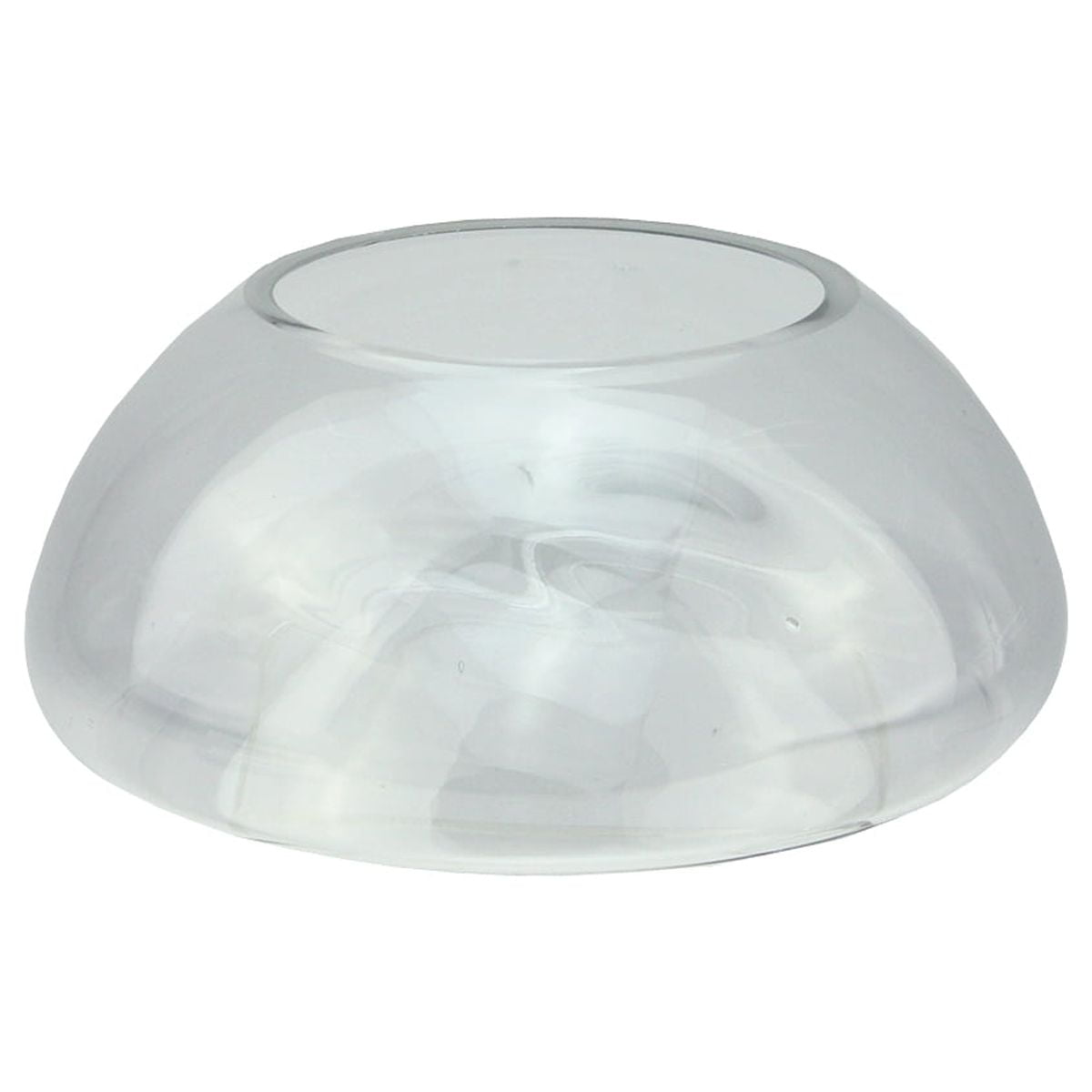 9" Transparent Glass Pillar Candle Holder with Concave Interior