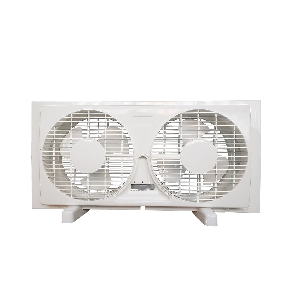 9" Twin Window Fan, Window Exhaust Fans with Reversible Airflow Control and Leg Stands, Wall
