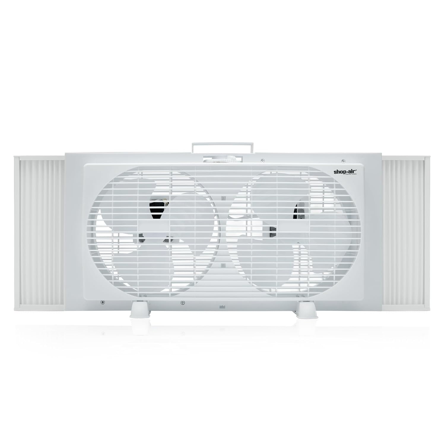 9" Twin Window Fan with Manually Reversible Airflow  2-Speed Settings, High Airflow 300 CFM, Quiet Cooling, Adjustable Accordion Expanders, Ideal for Home & Office