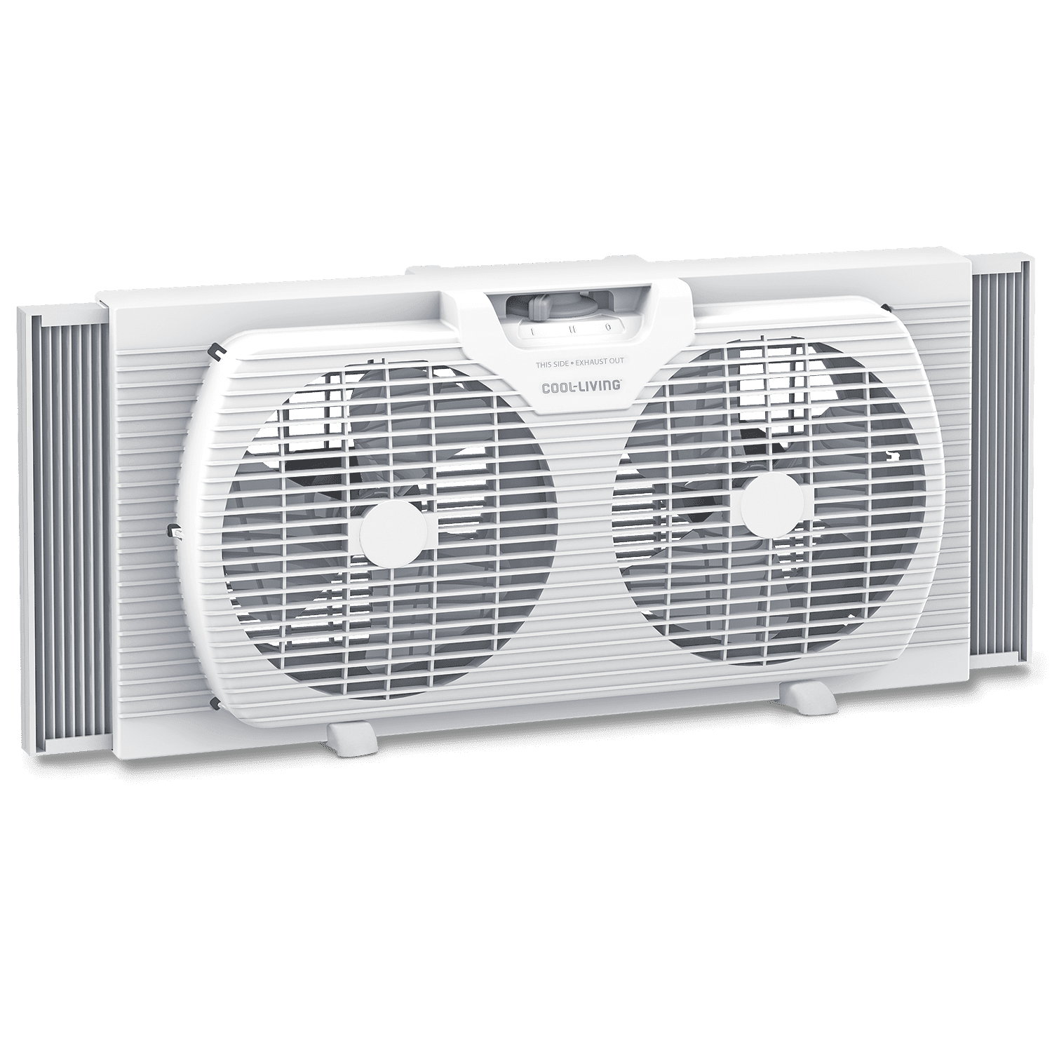9" Twin Window Fan with Reversible Airflow Control, Auto-Locking Expanders, Convenient Carry Handle and 2-Speed Fan Switch, Ideal for Home, Kitchen, Bedroom & Office