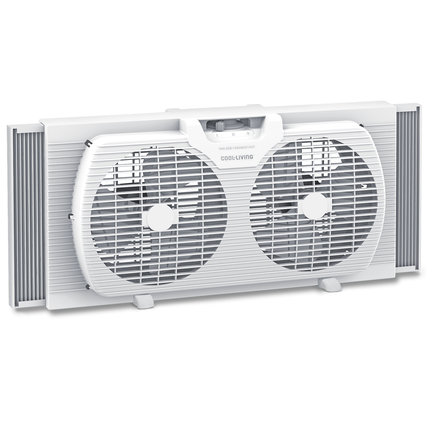 9" Twin Window Fan with Reversible Airflow Control, AutoLocking
