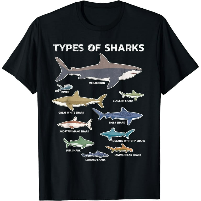 9 Types Of Sharks T-Shirt Educational Colorful Ocean Tee 9 Types Of Sharks T-Shirt Educational Colorful Ocean Tee