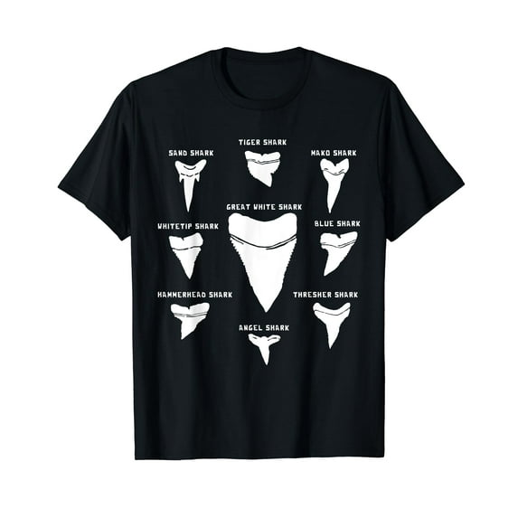 9 Types of Shark Teeth I Species Of Sharks Gift T-Shirt