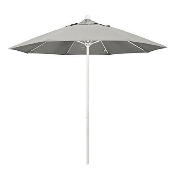 California Umbrella Venture 9' White Market Umbrella in Granite