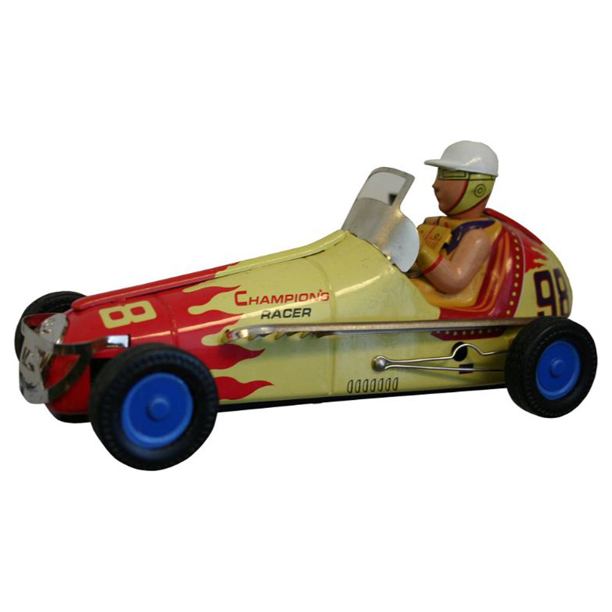 9" Vibrant Unique Collectible Tin Toy Wind Up Racer Figure