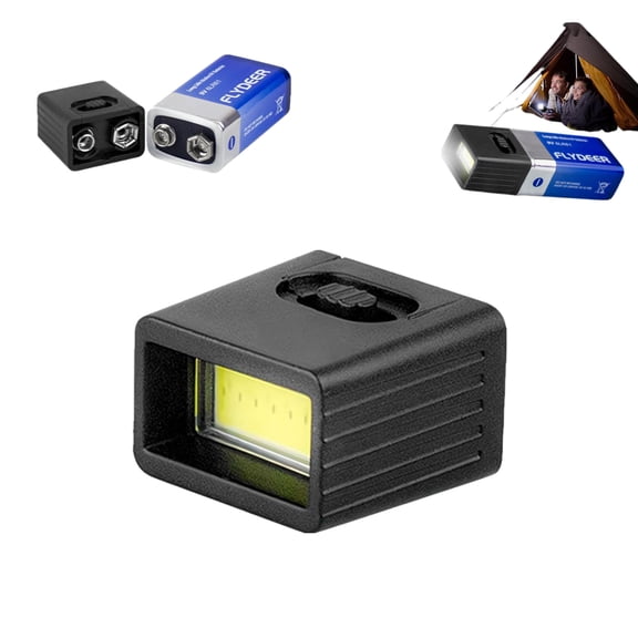 9 Volt LED Portable Flashlight, Mini Torch 9V Battery (Battery Not Included), High Lumens Compact Portable Emergency Light, Super Bright Flashlight for Outdoor Camping, Hiking, Emergency Use