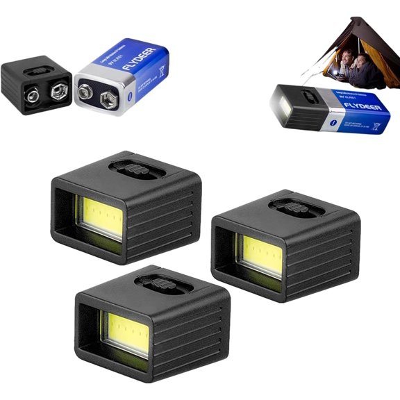 9 Volt LED Portable Flashlight, Mini Torch 9V Battery (Battery Not Included), High Lumens Compact Portable Emergency Light, Super Bright Flashlight for Outdoor Camping, Hiking, Emergency Use