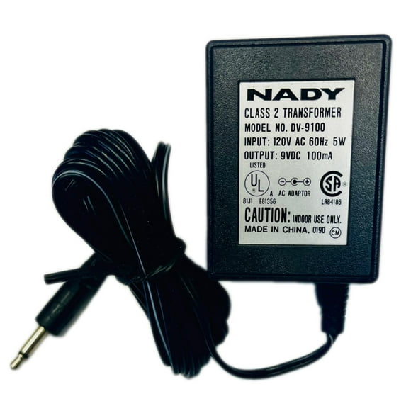 9 Volt Power Adapter - 3.5mm (1/8) Male Jack Connector (USA WALL PLUG)