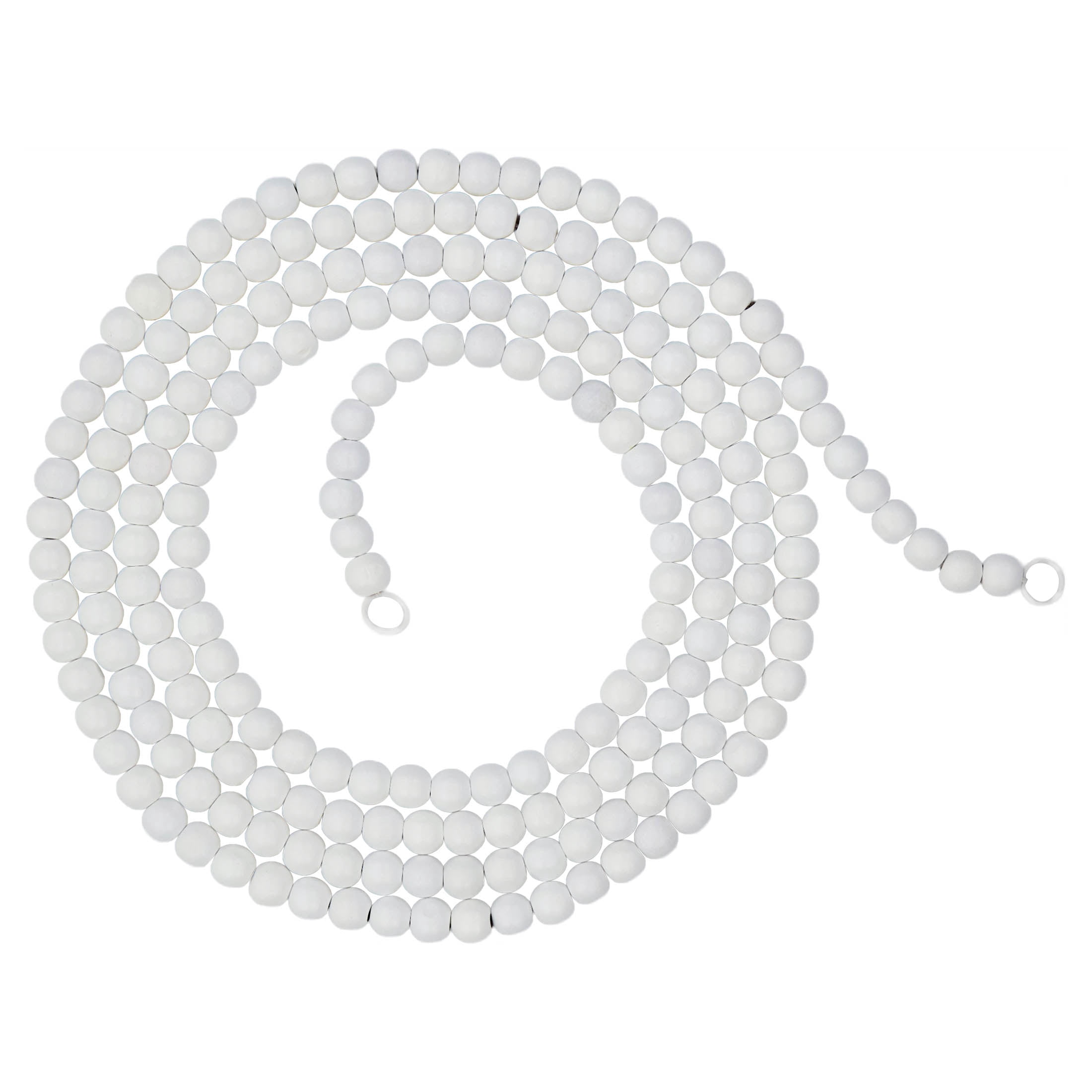 Wood Bead Christmas Garland, White, 9', by Holiday Time