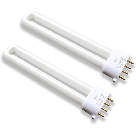 9 Watt 2G7 Base Fluorescent Light Bulb,Replacement for S8365, Kandolite 96500,Coleman Lantern Bulb,Rayovac F9w-1 Bulb,CF9DS/E/841,4 Pin Base,4100K 2PACK