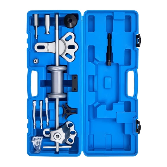 9-Way Slide Hammer Puller Set, 15PCS Wheel Hub Bearing Remover & Axle Shaft Puller Tool Kit with Carry Box