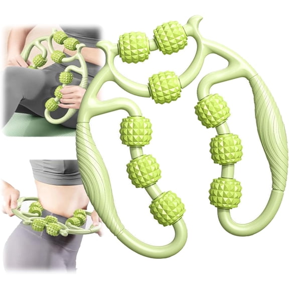 9 Wheel Circular Leg Clamp, Cellulite Roller for Legs, Massage Ring for Legs Neck Hand Arm Muscle Relaxer for Indoor Sports Yoga