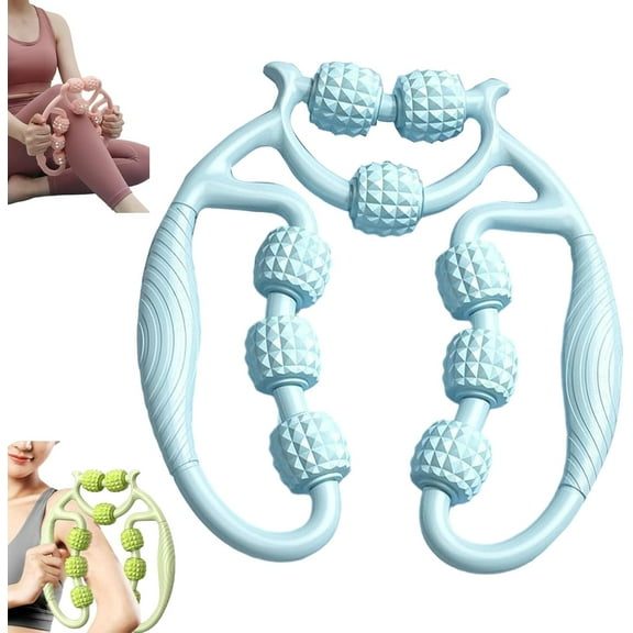 9 Wheel Circular Leg Clamp, Handheld Multifunctional Ring Roller, Multifunctional Ring Roller, 360 Degree Legs Neck Hand Arm Muscle Relaxer, for Women Indoor Sports Yoga