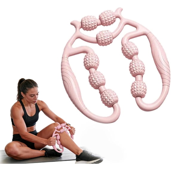 9-Wheel Muscle Roller Massager, 360° Deep Tissue Leg Massager for Calf Pain Relief, Foam Roller for Athletes, Runners, Tennis Elbow & Sore Muscles