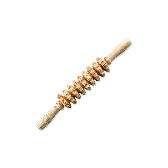 9-Wheel Wooden Abdomen Massage Roller Fitness Roller Stick Muscle Relax Body Anti Cellulite Acupuncture Massager