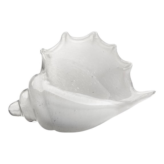 9" White Blown Glass Triton Shell Table Top Decoration