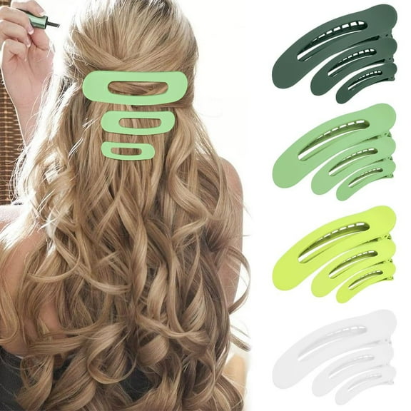 9 Women's French Elegant Flat Hair Clips, Suitable for Women and Girls, Suitable for Thick Hair - Automatic Acrylic Hair Clips