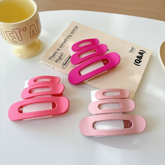 9 Women's French Elegant Flat Hair Clips, Suitable for Women and Girls, Suitable for Thick Hair - Automatic Acrylic Hair Clips