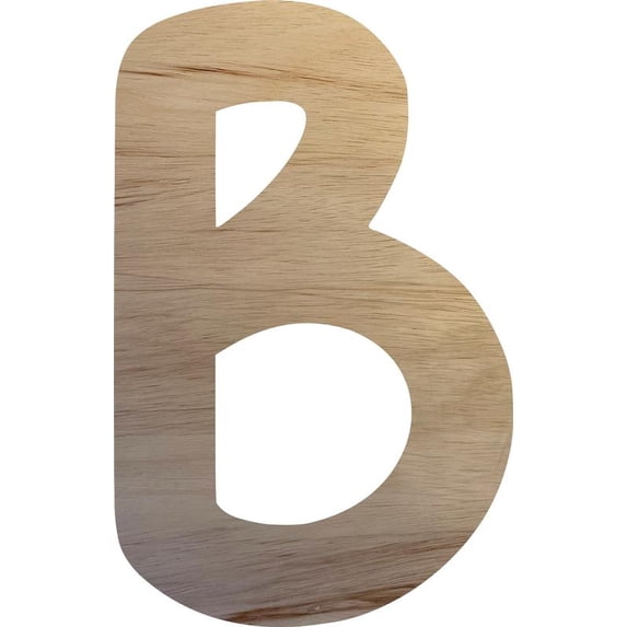 9'' Wooden Craft Letter B, Unfinished 1/4'' Cutout, Choose Your Letters, DIY