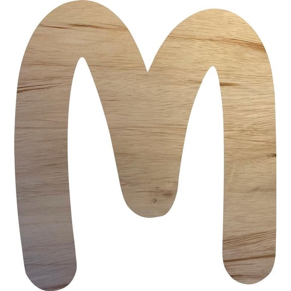 9'' Wooden Craft Letter M, Unfinished 1/4'' Cutout, Choose Your Letters, DIY