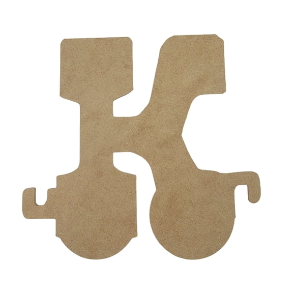 9" Wooden Letter K Unfinished, Train Font, Craft Cutout 1-8" Thick