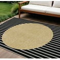 thumbnail image 1 of HomeRoots 597149 9 x 12 ft. Black & Beige Striped Washable Indoor & Outdoor Rectangle Area Rug, 1 of 5