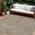 thumbnail image 1 of 9' X 12' Brown And Beige Abstract Washable Indoor Outdoor Area Rug, 1 of 5