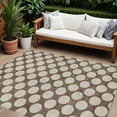 thumbnail image 1 of 9' X 12' Brown And Beige Polka Dot Washable Indoor Outdoor Area Rug, 1 of 5