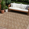thumbnail image 1 of 9' X 12' Copper And Beige Geometric Washable Indoor Outdoor Area Rug, 1 of 5