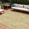 thumbnail image 1 of 9' X 12' Gold And Brown Striped Washable Indoor Outdoor Area Rug, 1 of 5
