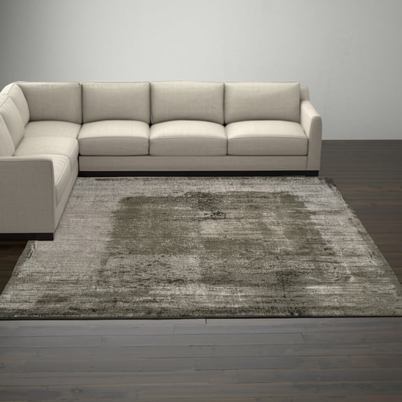 HomeRoots 617248 9 x 12 ft. Green & Tan Abstract Distressed Rectangle Area Rug